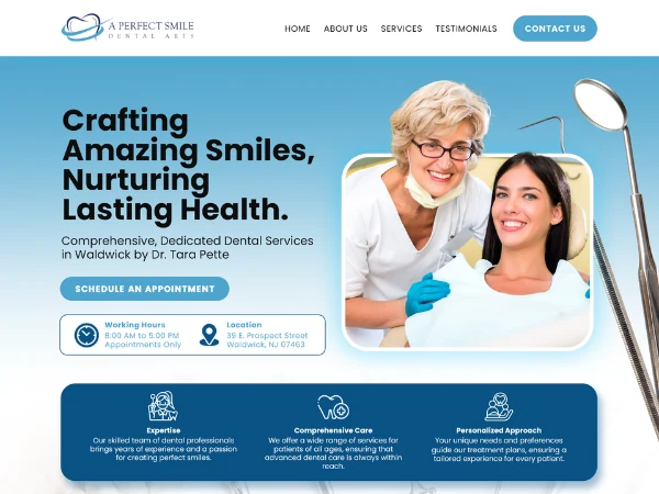 Featured dental website